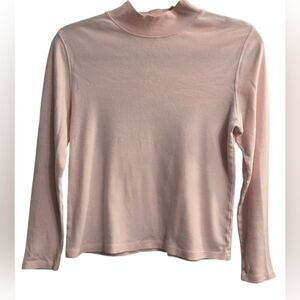 St. Johns Bay Pink Mockneck long sleeve Petite Small Top